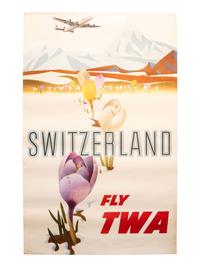 [TRAVEL]. A group of 3 TWA posters promoting travel to Germany and Switzerland. Ca 1950s.