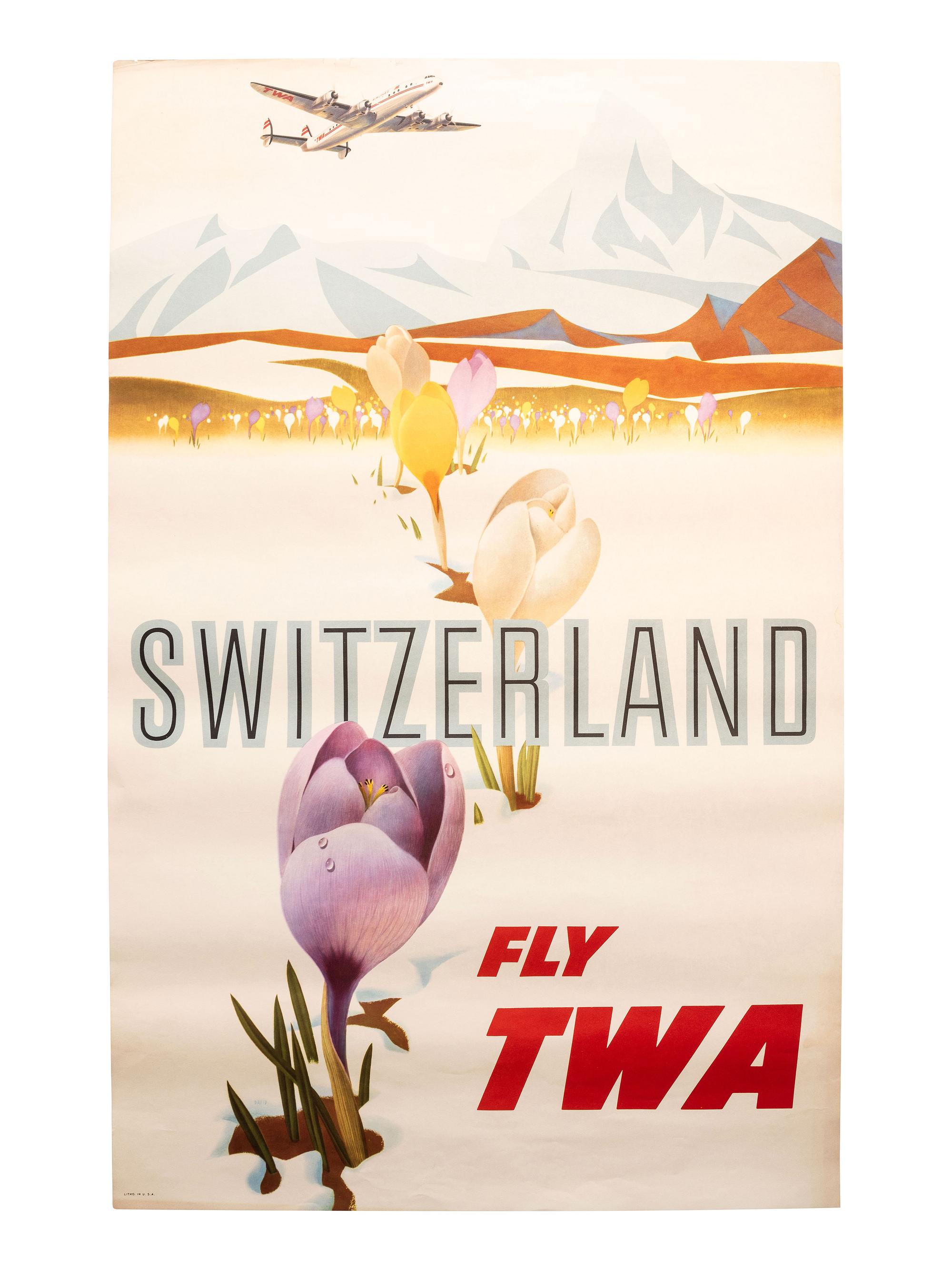 [TRAVEL]. A group of 3 TWA posters promoting travel to Germany and Switzerland. Ca 1950s.
