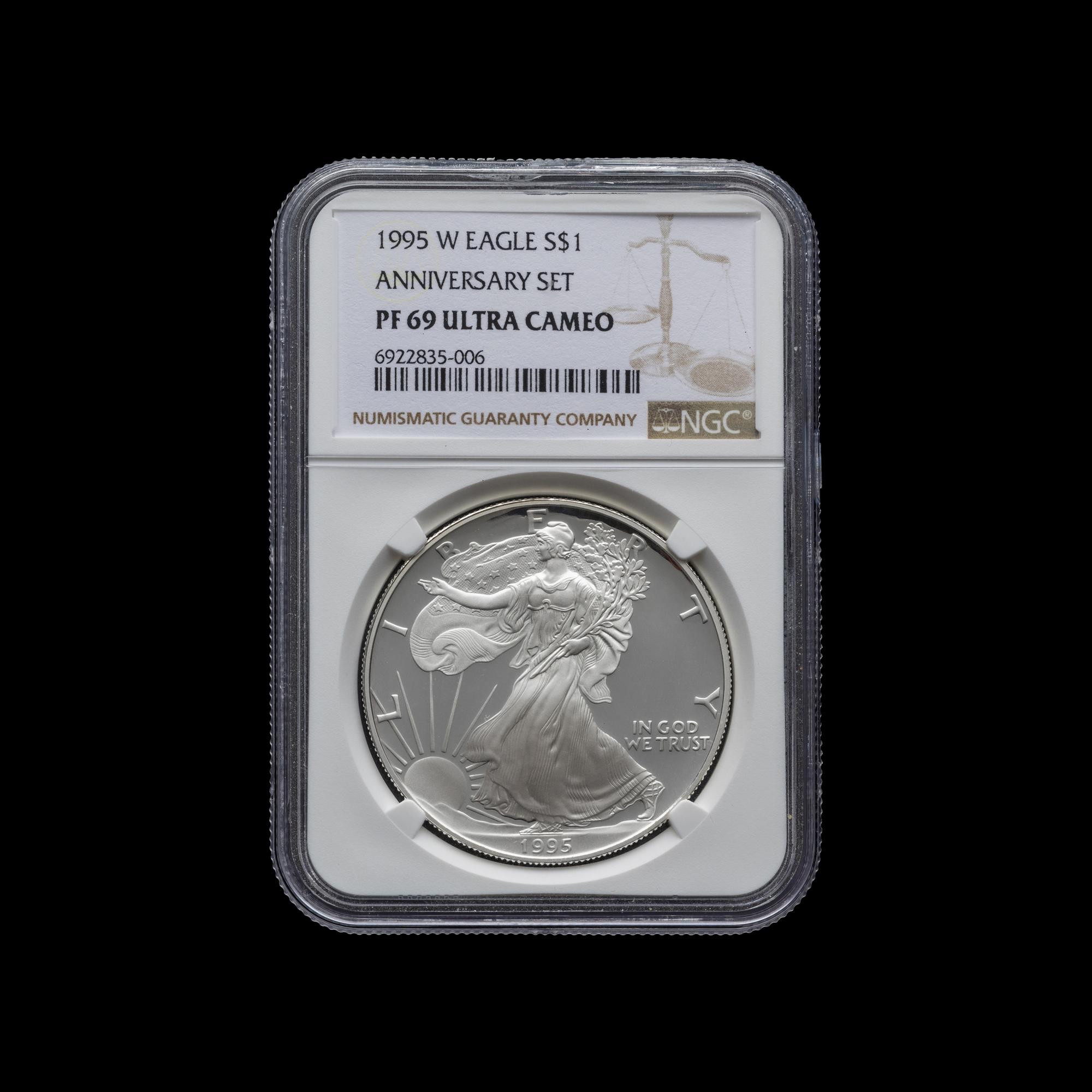 A 1995-W Silver Eagle $1 Proof [NGC PF69 Ultra Cameo]