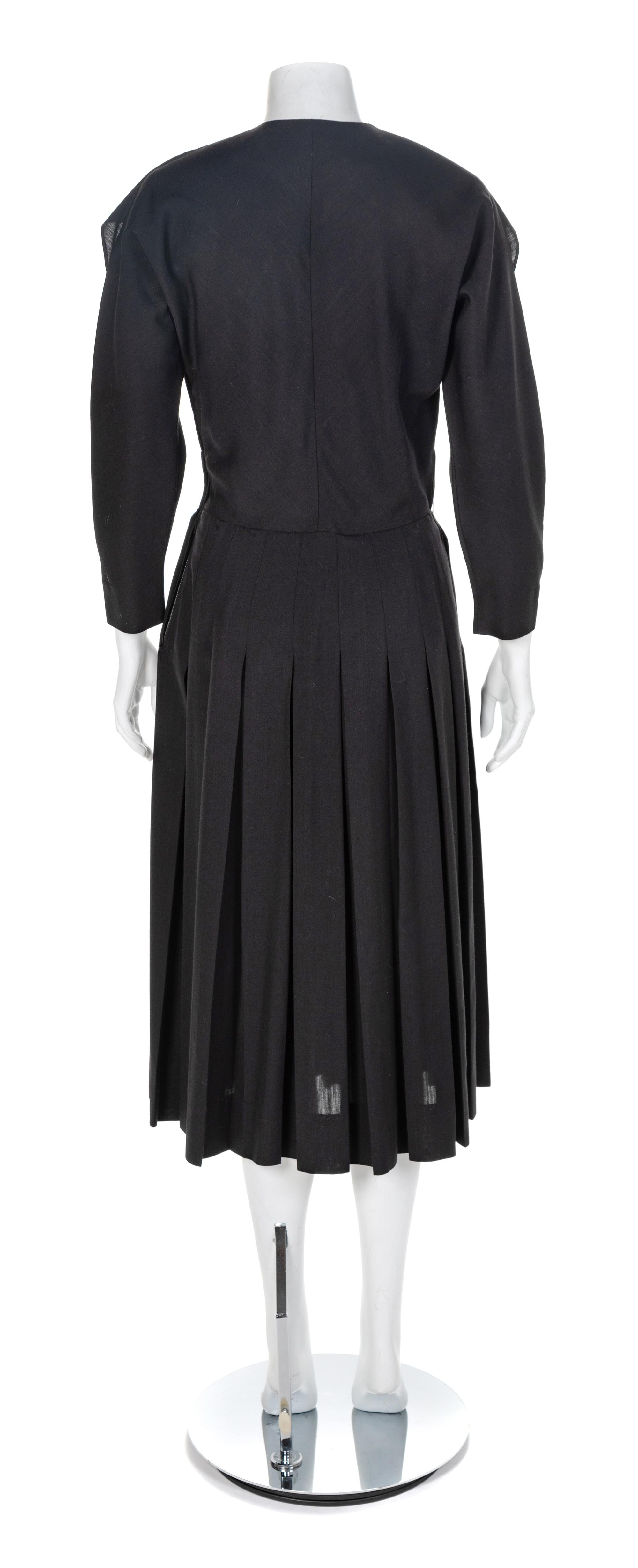 Claire McCardell Black Cotton Dress, 1950s No size label