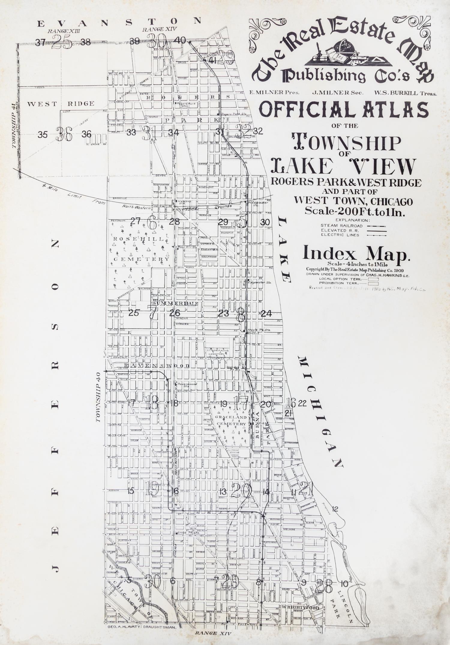 (CHICAGO). Real estate atlas of Lake View and Rogers Park. Chicago, 1915.