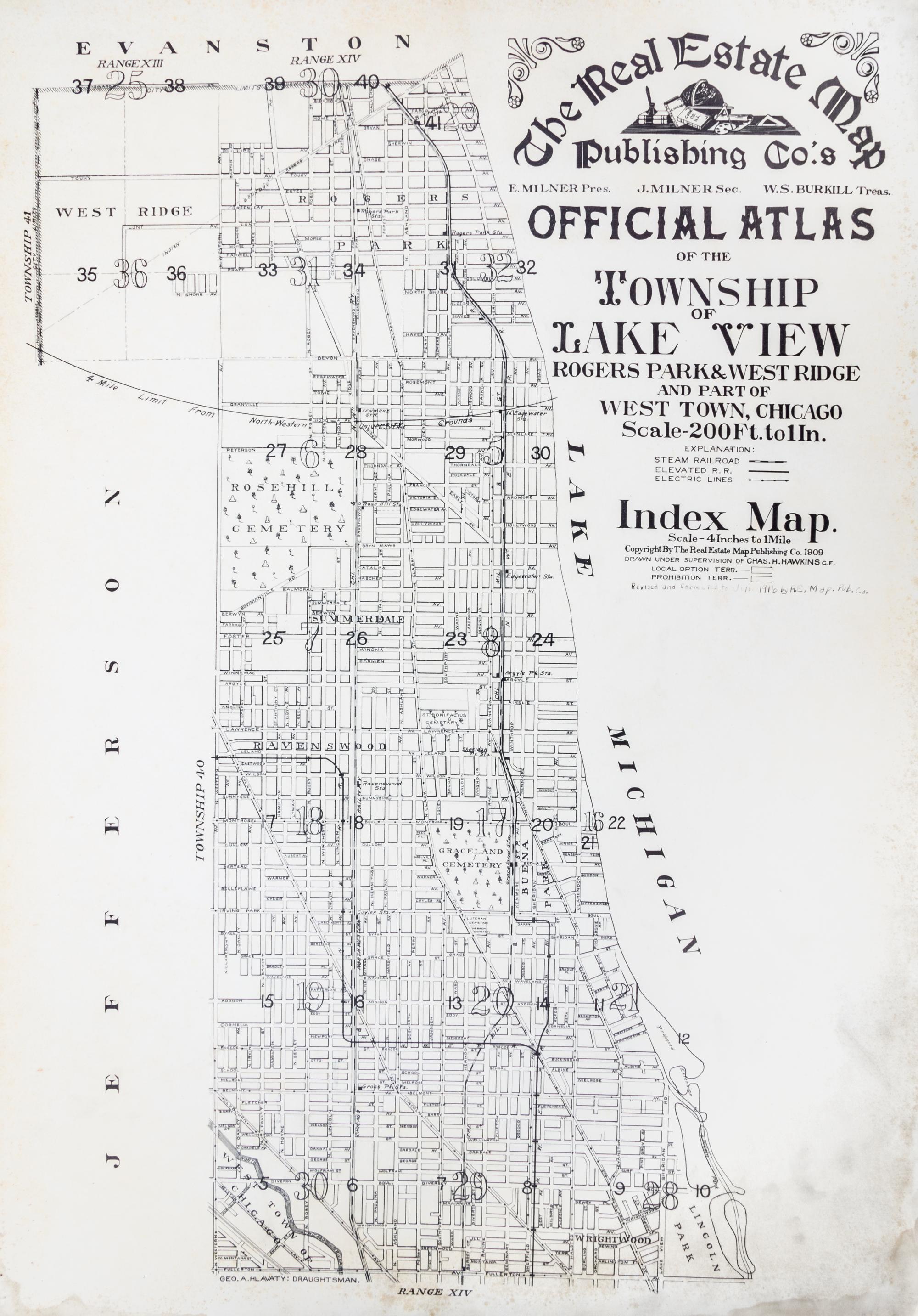 (CHICAGO). Real estate atlas of Lake View and Rogers Park. Chicago, 1915.