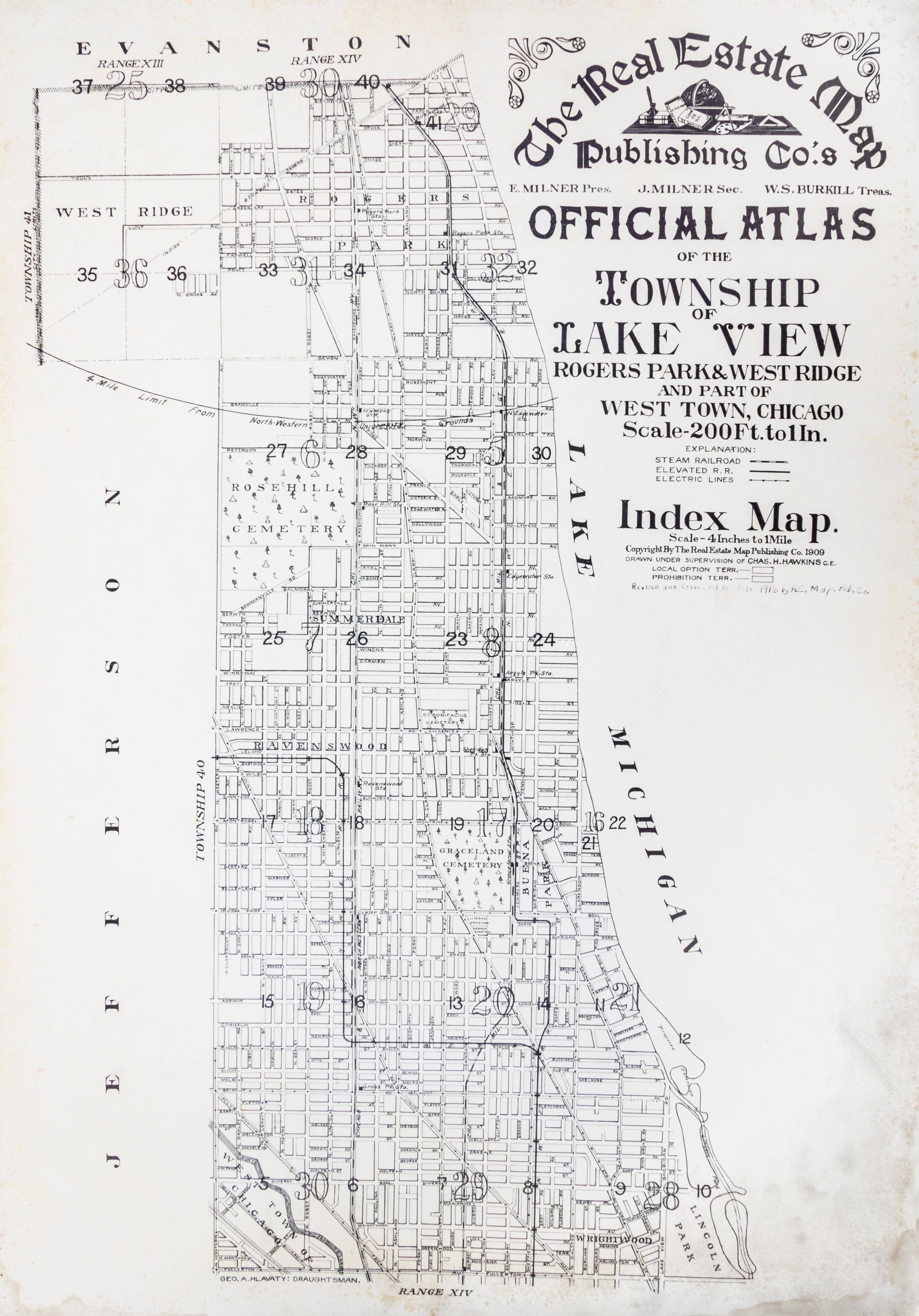 (CHICAGO). Real estate atlas of Lake View and Rogers Park. Chicago, 1915.