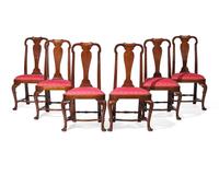 The Eddy Family Set of Six Queen Anne Walnut Compass-Seat Side Chairs