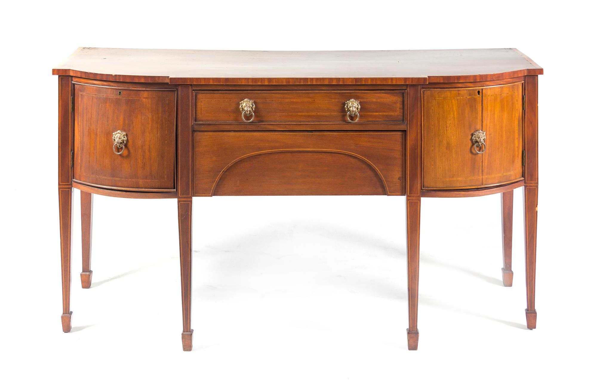A George III Style Mahogany Sideboard, Height 36 1/4 x width 66 x depth 22 inches.