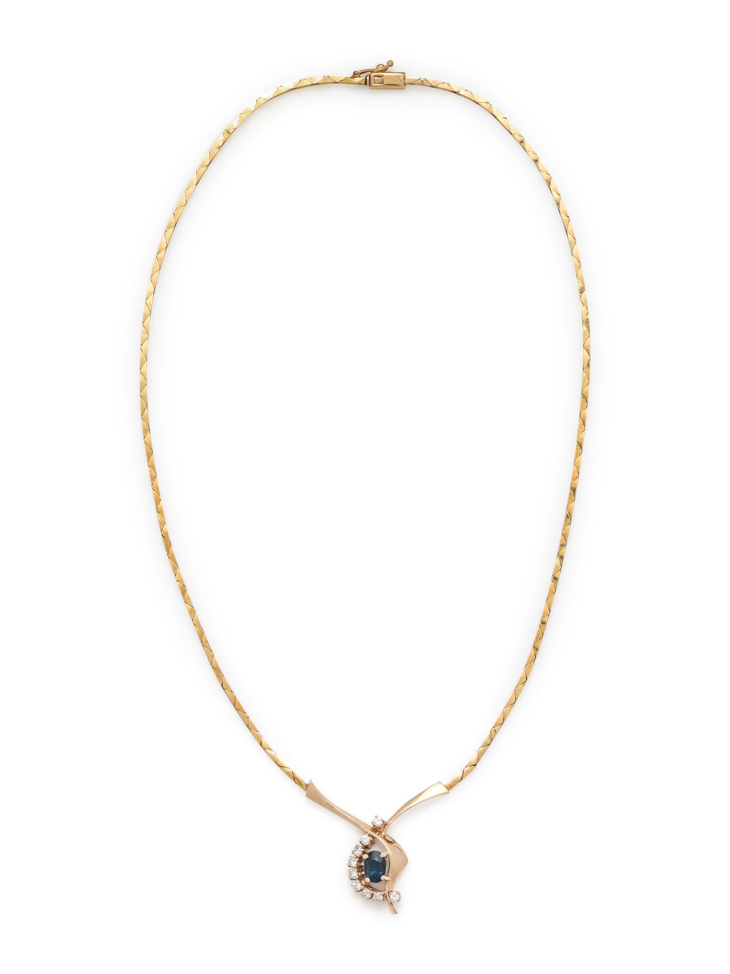 SAPPHIRE AND DIAMOND NECKLACE
