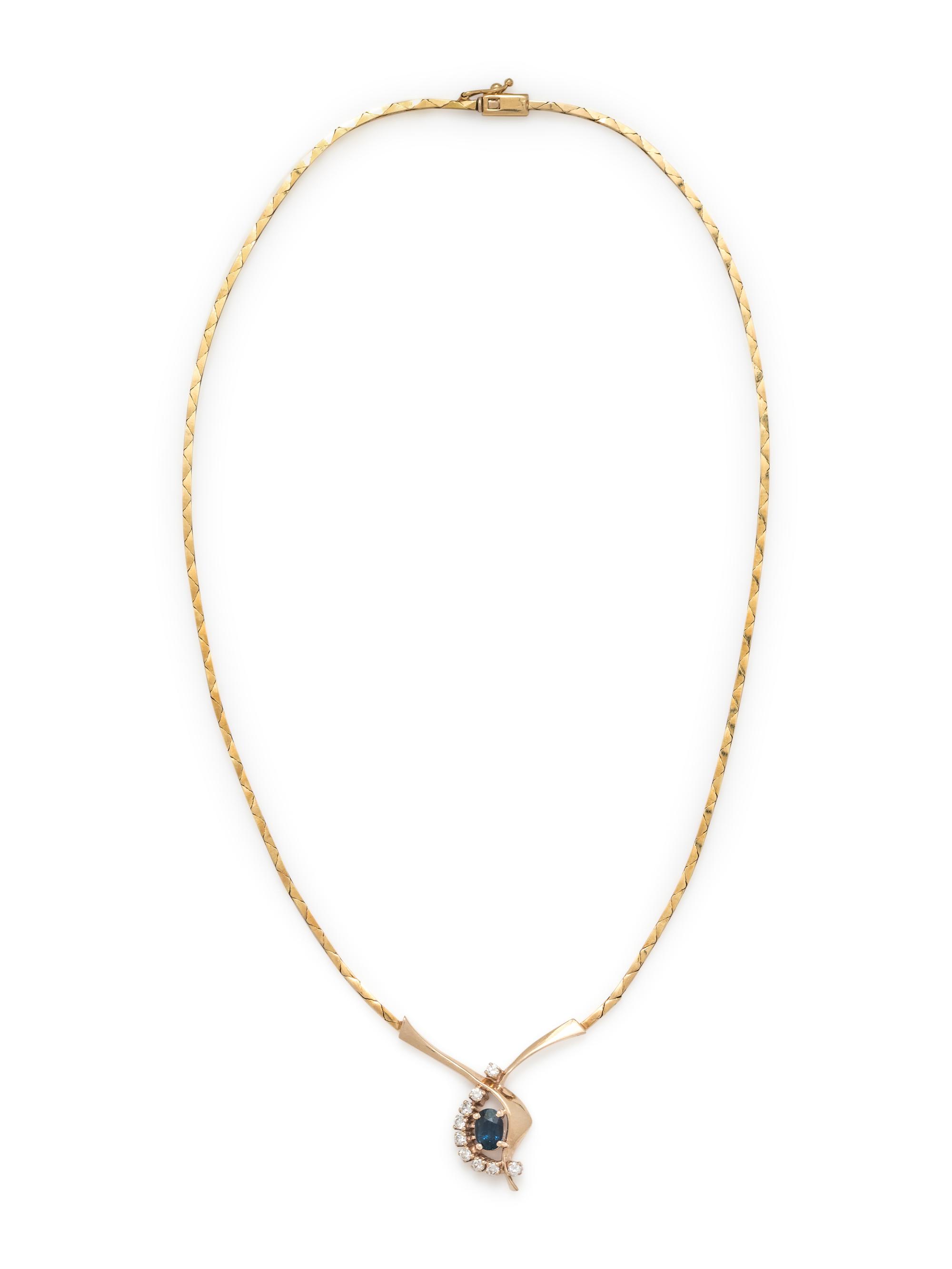SAPPHIRE AND DIAMOND NECKLACE