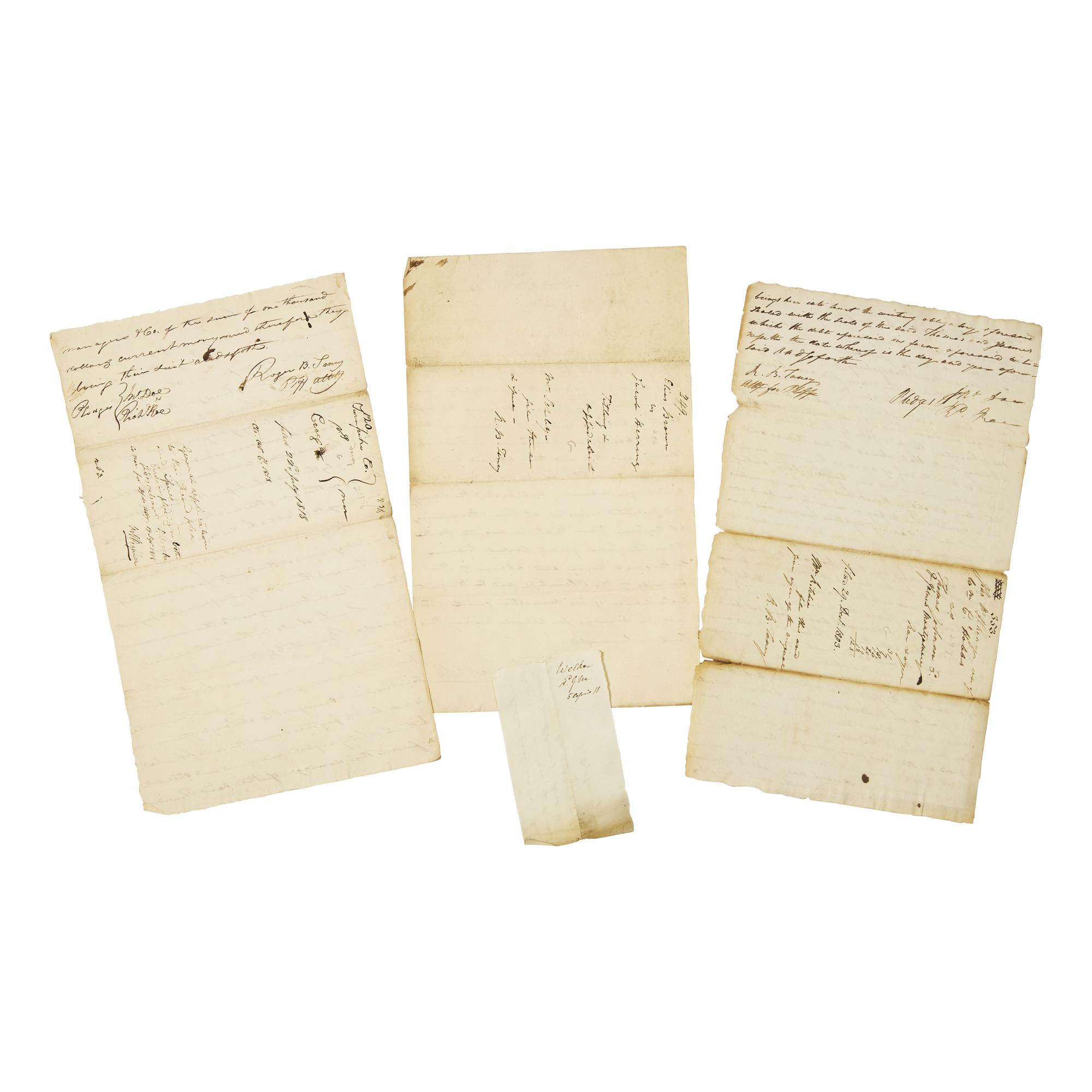 [Supreme Court] Taney, Roger B. Group of Five Signed Documents