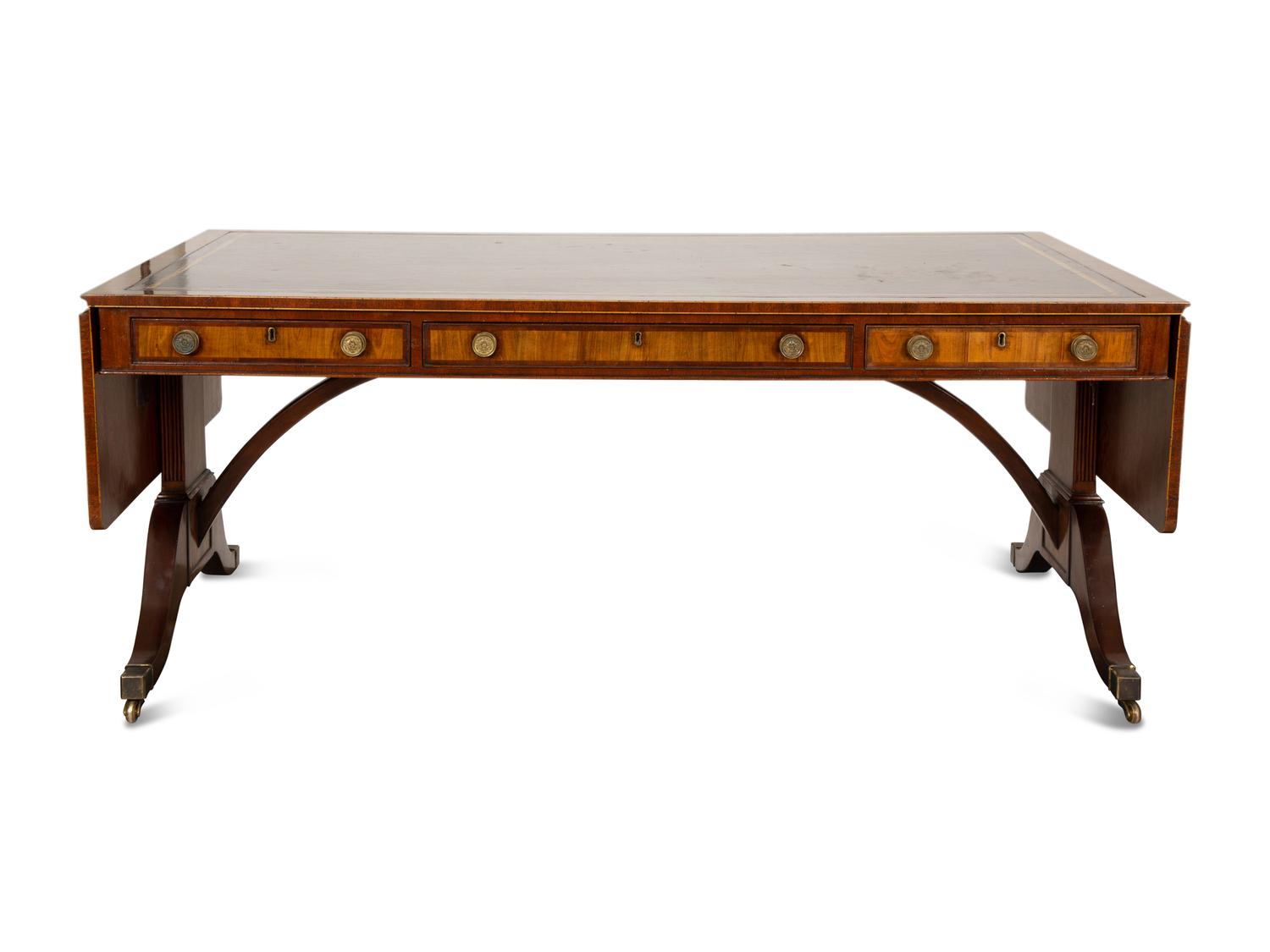 A William IV Style Walnut Library Table