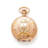 EDGEMERE, TRICOLOR GOLD-FILLED HUNTER CASE POCKET WATCH