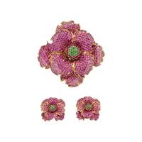 SONIA B., PINK SAPPHIRE AND GARNET SET