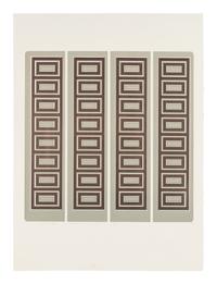 A Group of Six Prints ( Ladder Box; Multi Case; Vertical Screen; Drop Mitres; Quoined Chase; Mitred Matrix ), 1970