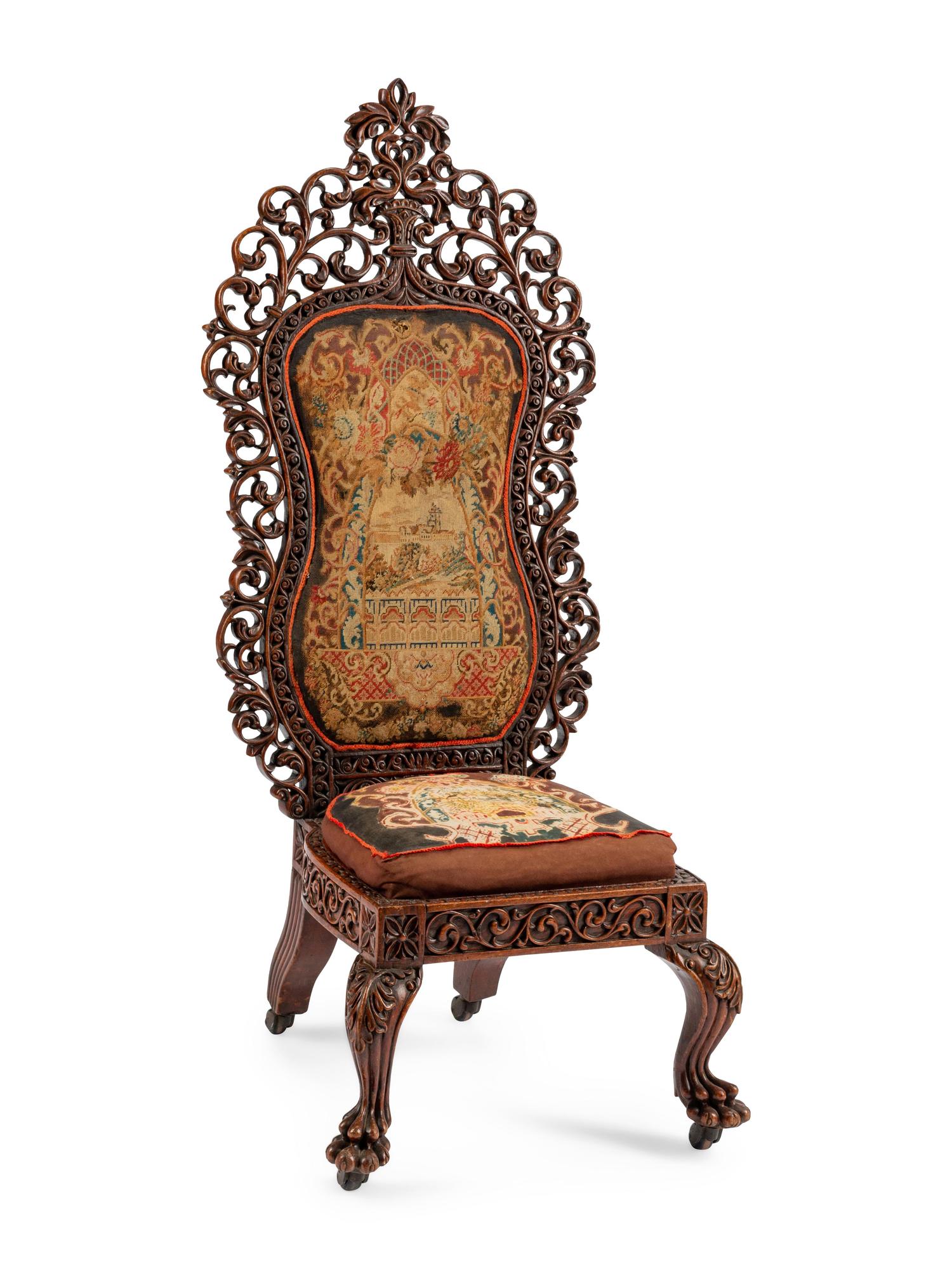 An Anglo-Colonial Carved Slipper Chair