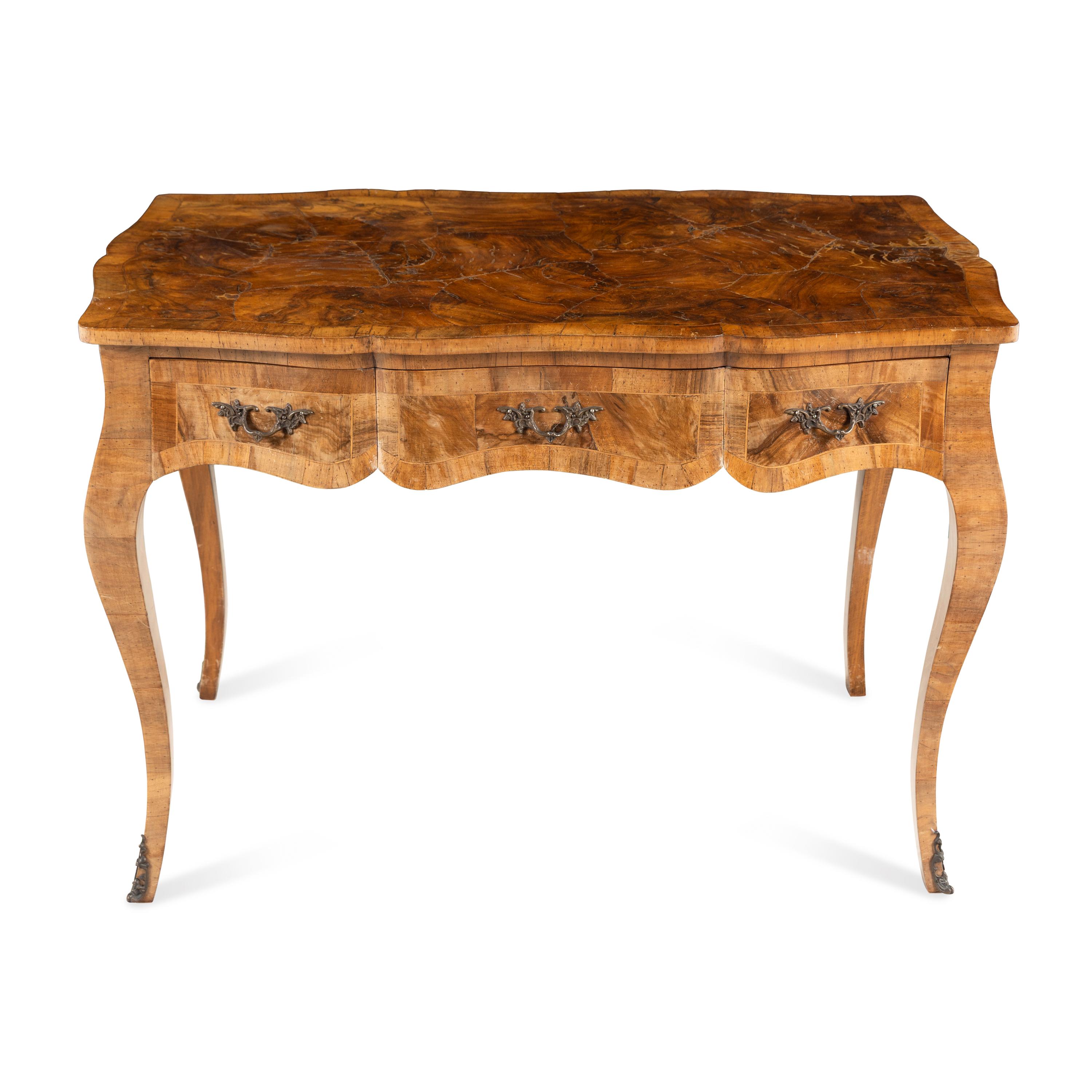 An Italian Olivewood Library Table