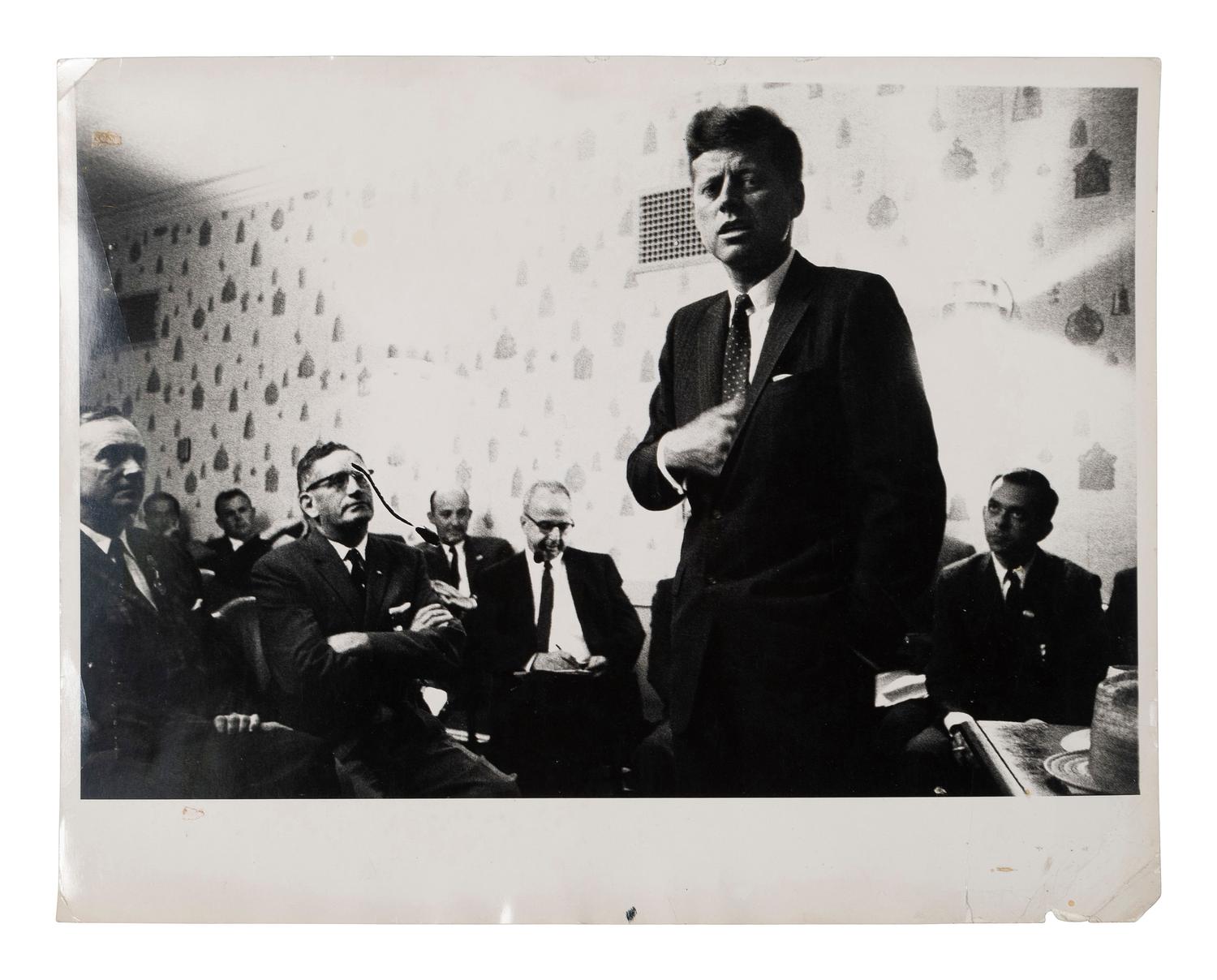 [PRESIDENTS] Photographs and ephemera related to Presidents Kennedy, FDR, Truman, and Reagan.