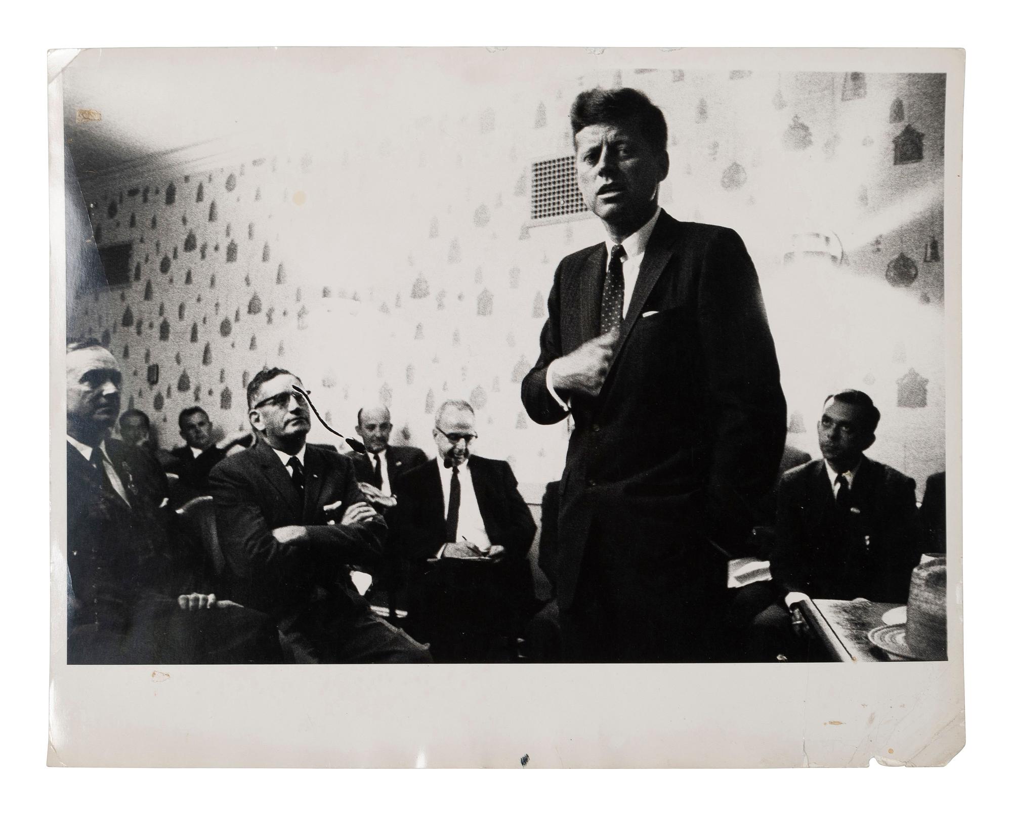 [PRESIDENTS] Photographs and ephemera related to Presidents Kennedy, FDR, Truman, and Reagan.