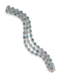 SONIA B., AQUAMARINE AND DIAMOND BRACELET