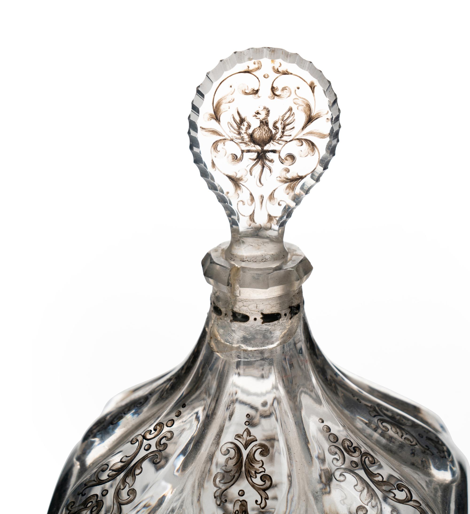 An Émile Gallé En Grisaille Enameled Decanter