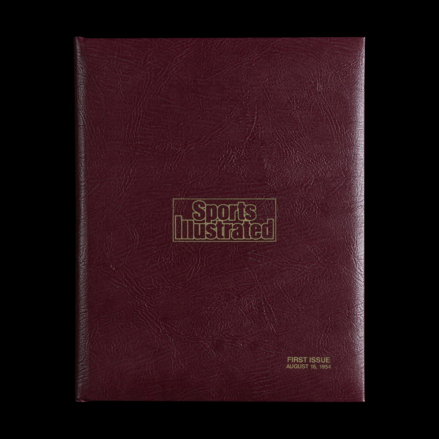 A 1954 Sports Illustrated First Issue with Topps Baseball Card Insert with Presentation Folio