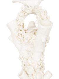 A Pair of Irish Belleek White Porcelain Bird's Nest Tree Stump Vases — LATE 19TH/EARLY 20TH CENTURY