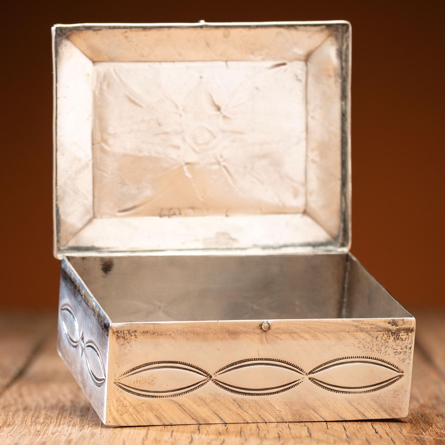 Navajo Stamped Silver Box