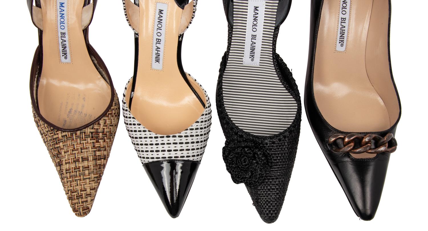 Four Pairs of Manolo Blahnik Shoes