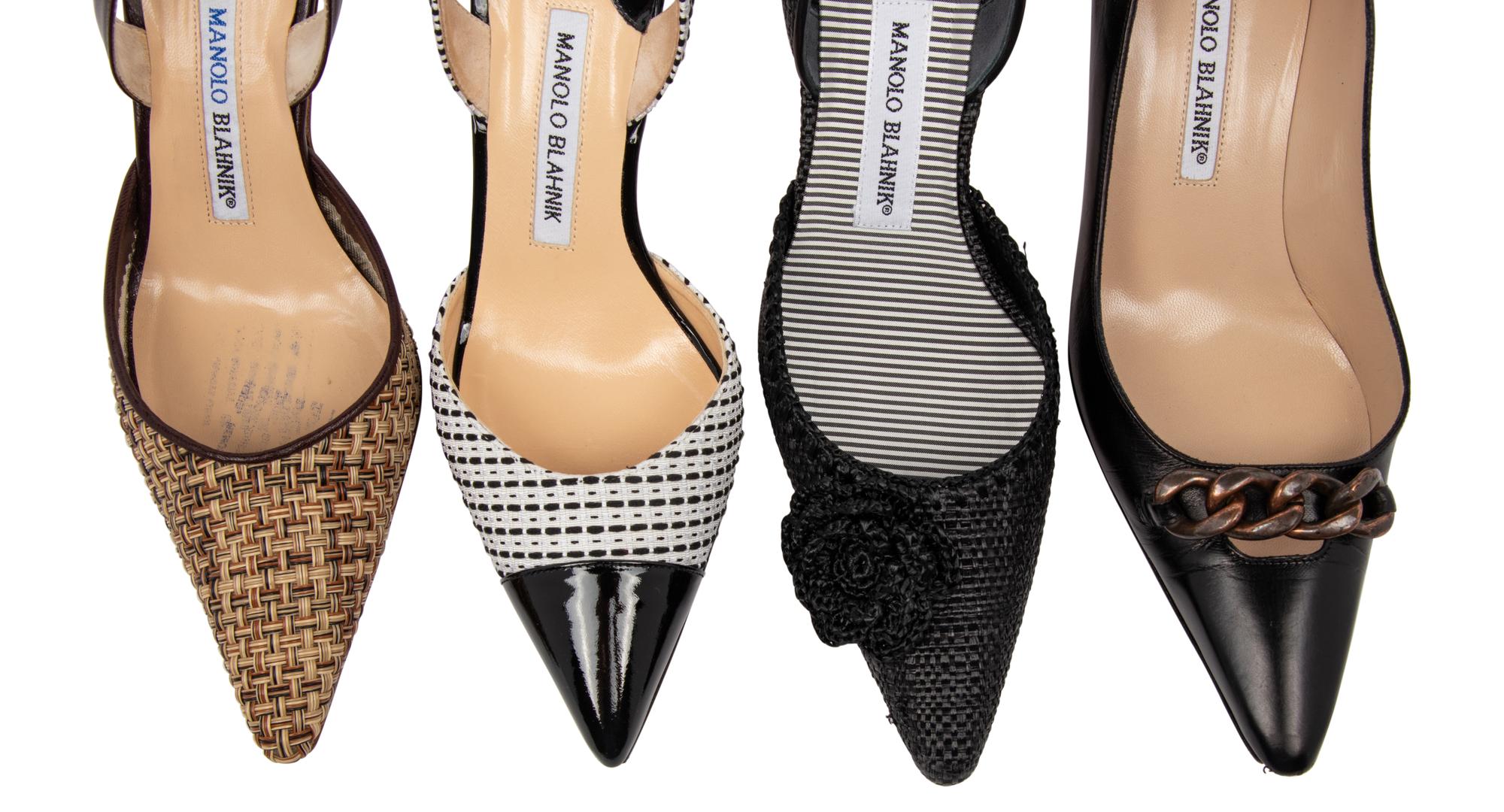 Four Pairs of Manolo Blahnik Shoes