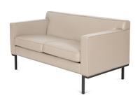 A Design Within Reach Two-Cushion Leather Theatre Sofa