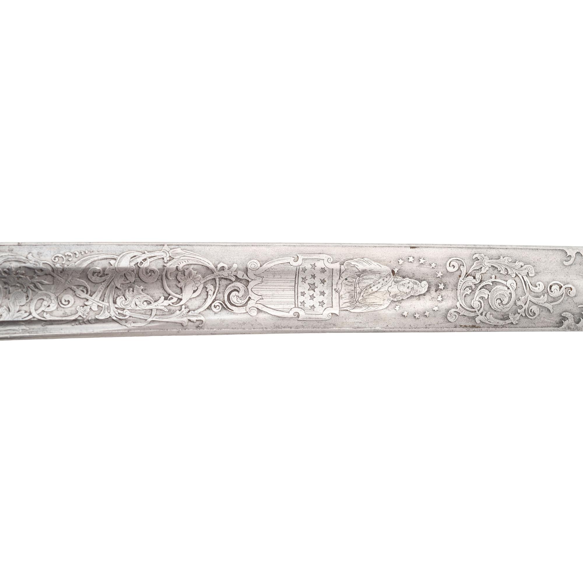 Combination French Hilt Schuyler, Hartley & Graham Officer's Sword Inscribed to Lt. Mason Rea 24th Mass. Infantry - KIA at Drewy's Bluff