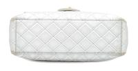 A Chanel Silver Leather Jumbo Flap Bag, 8" H x 13" W x 4" D; Strap drop: 11.5" - 20".