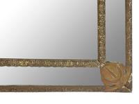 A Dutch Chased Brass Cushion Mirror with Nautical Motif