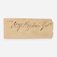 [Declaration of Independence] [Rhode Island] Hopkins, Stephen Cut Signature