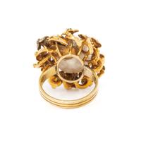 CULTURED BAROQUE PEARL, DIAMOND, AND YELLOW GOLD JEWELRY SET