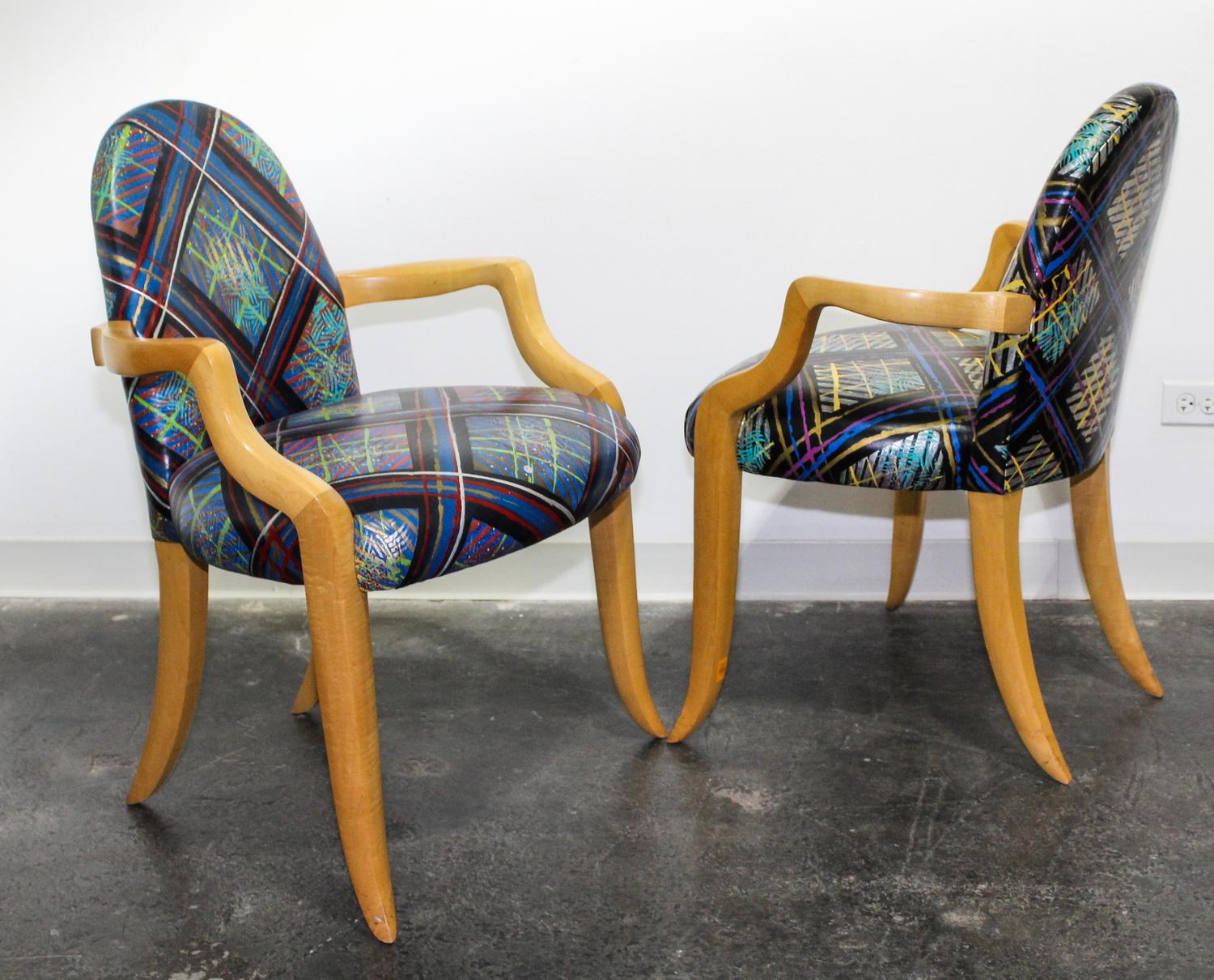 Style of Peter Dudley, , a table and four chairs