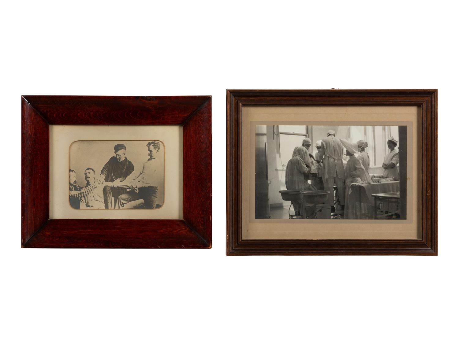 [MEDICINE]. 2 medical photographs, incl. image of surgeon Hugh Owen Thomas & Robert Jones.