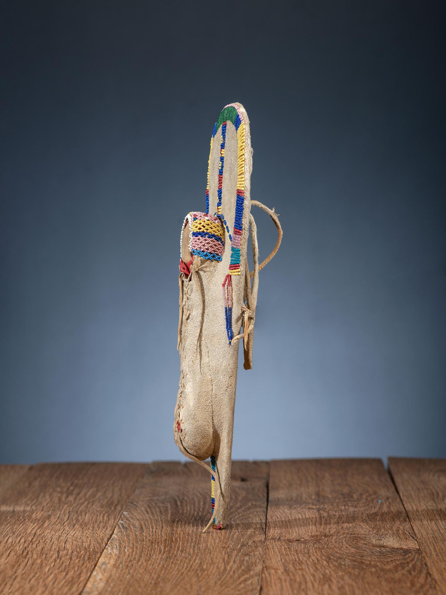 Bannock and Ute Beaded Hide Toy Cradles
