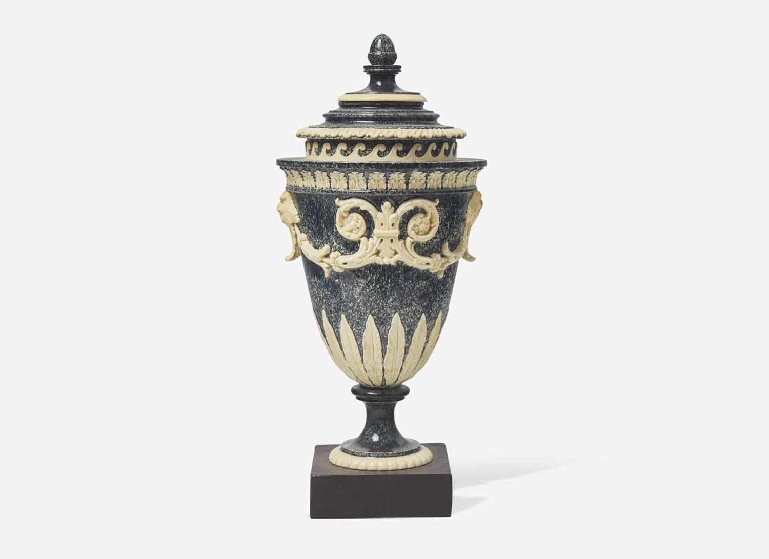 A Humphrey Palmer Variegated Ware Covered Vase, UK, 1770s