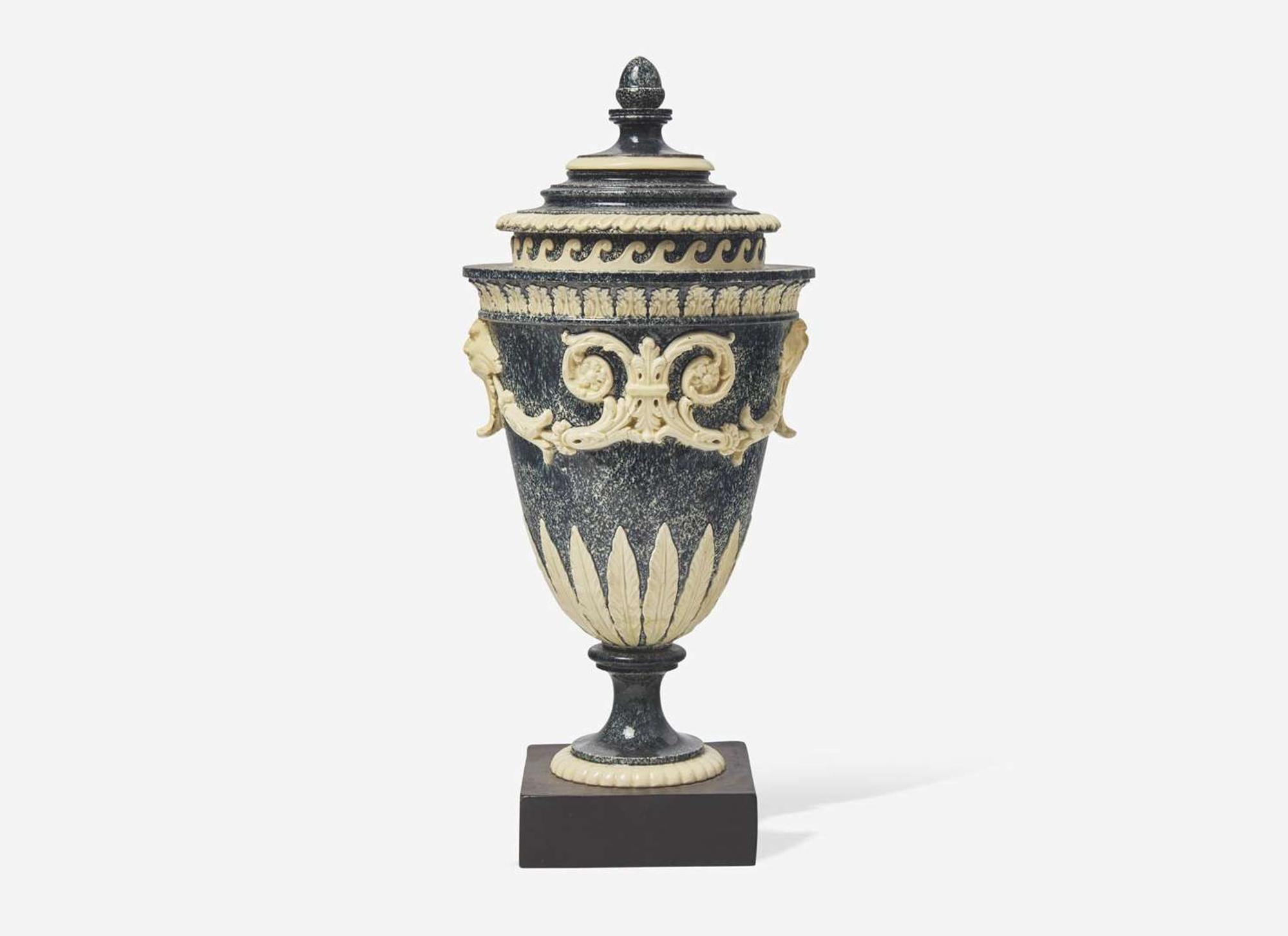 A Humphrey Palmer Variegated Ware Covered Vase, UK, 1770s