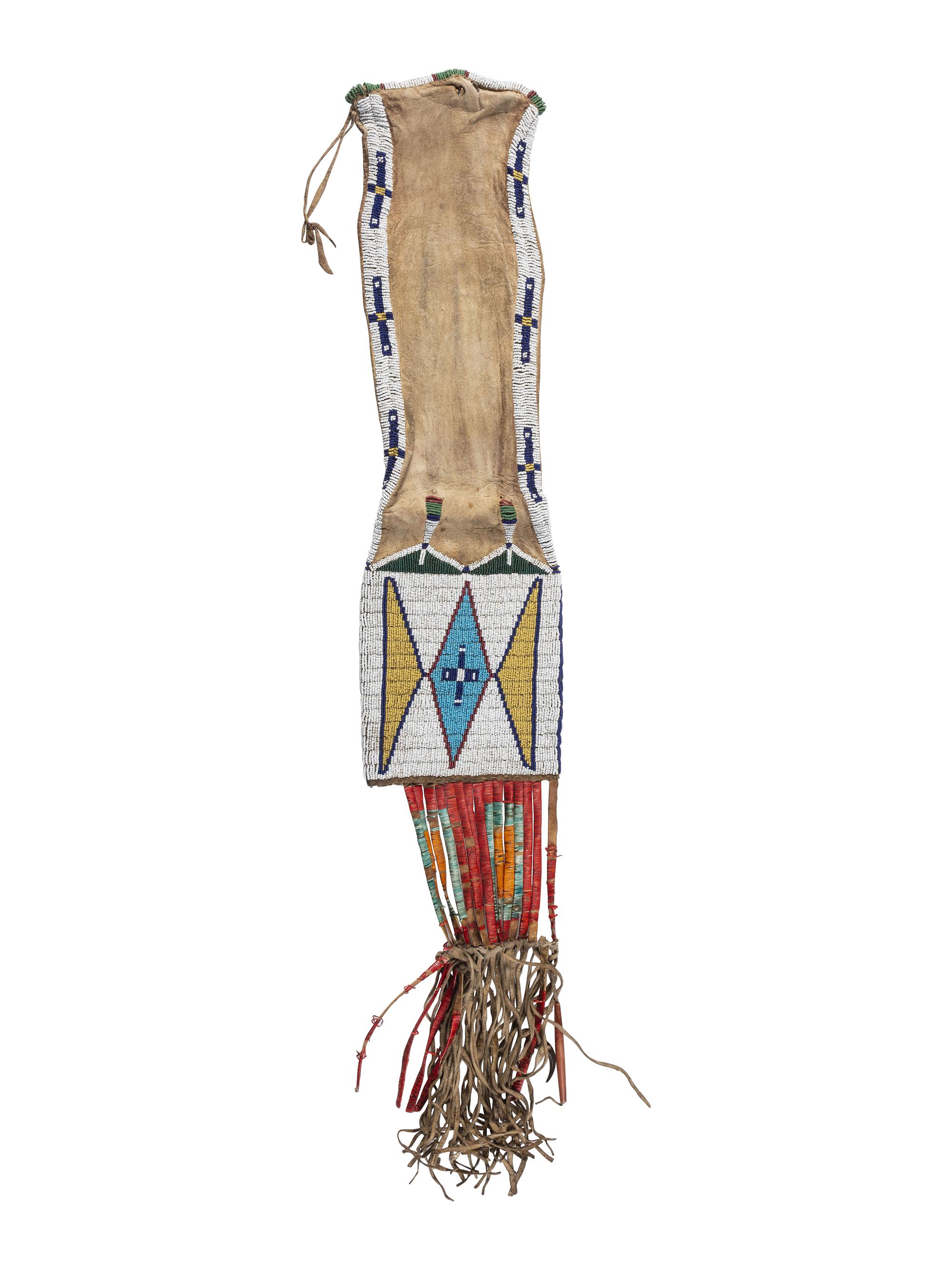 Northern Plains Beaded Hide Tobacco Bag