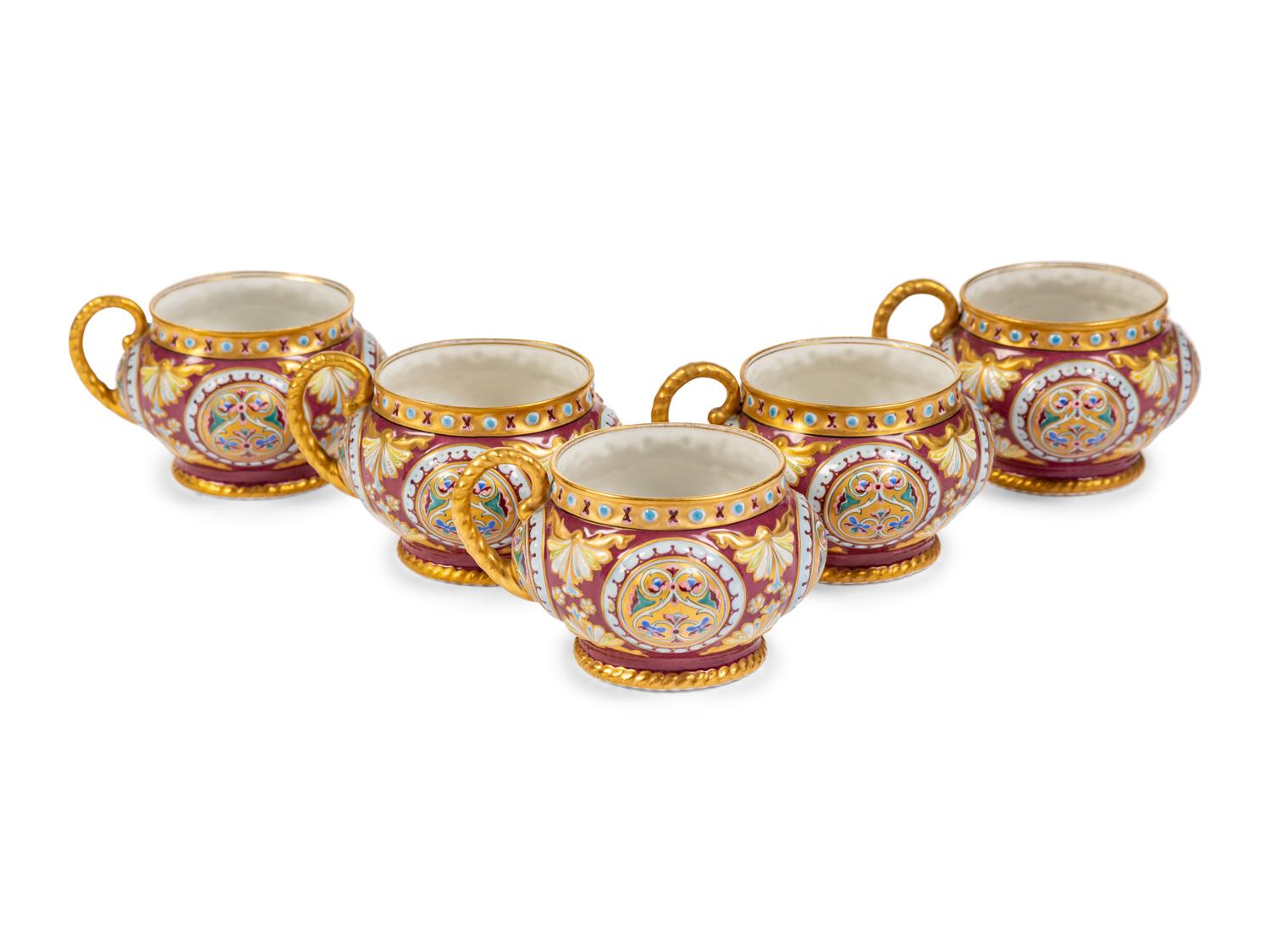 An Assembled Russian Porcelain Tea Set