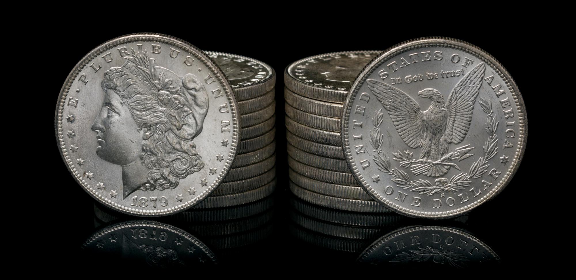 A Group of Twenty United States 1879-S Morgan Silver Dollar Coins