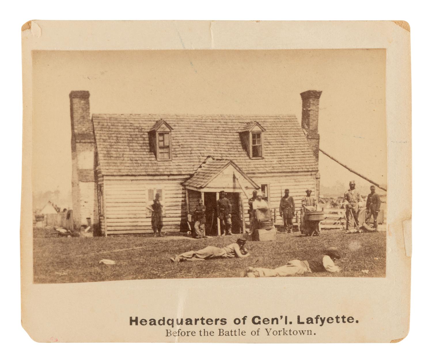 [CIVIL WAR]. 5 mounted Brady photographs related to Yorktown, incl. African American soldiers.
