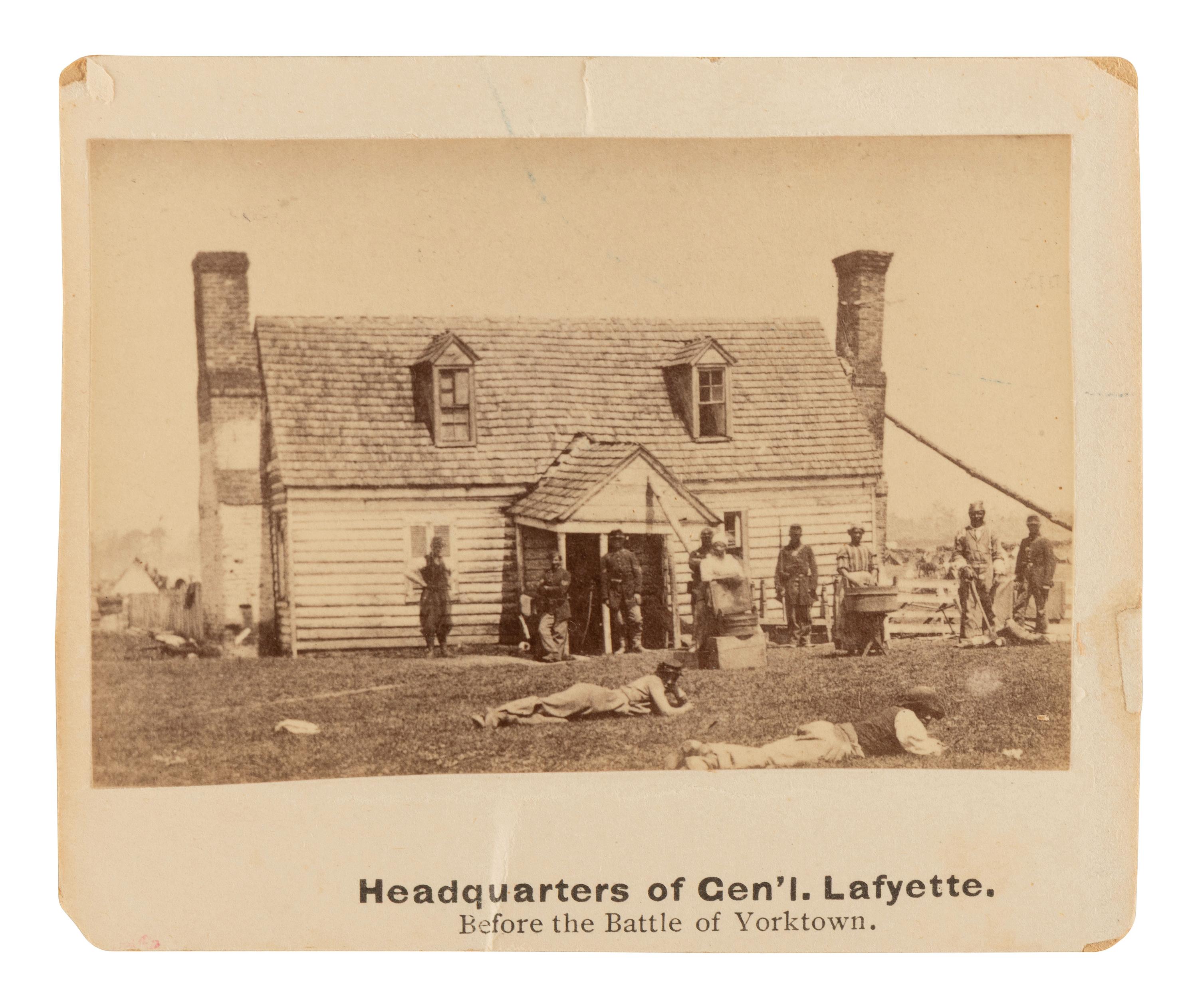 [CIVIL WAR]. 5 mounted Brady photographs related to Yorktown, incl. African American soldiers.