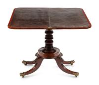 A Regency Crossbanded Mahogany Flip-Top Table