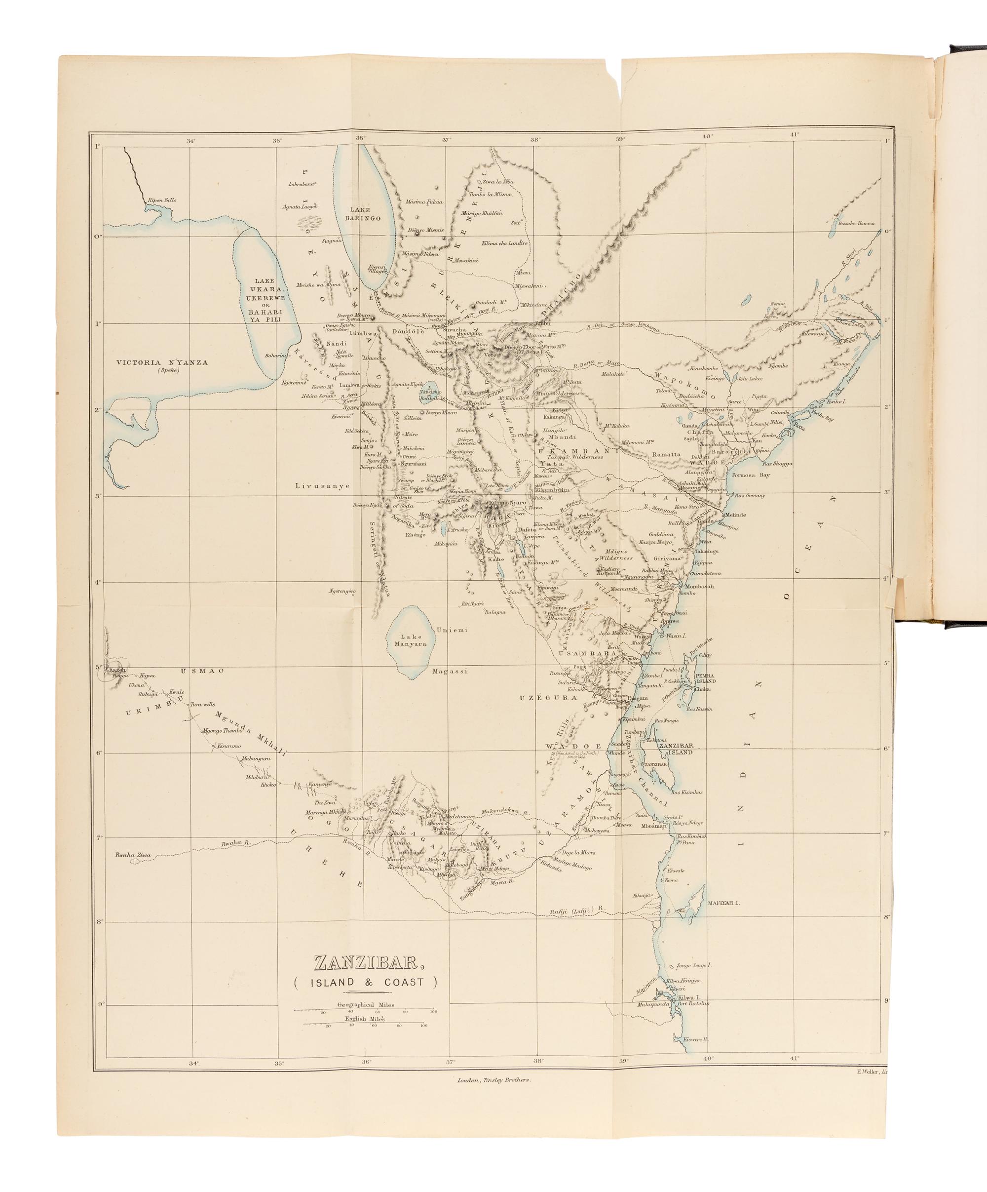BURTON, Richard Francis, Sir (1821-1890). Zanzibar; City, Island, and Coast . London: Tinsley Brothers, 1872.