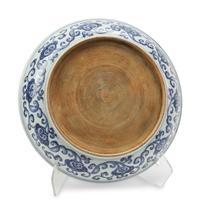 A Pair of Chinese Blue and White Porcelain Chargers with Arabic Calligraphy