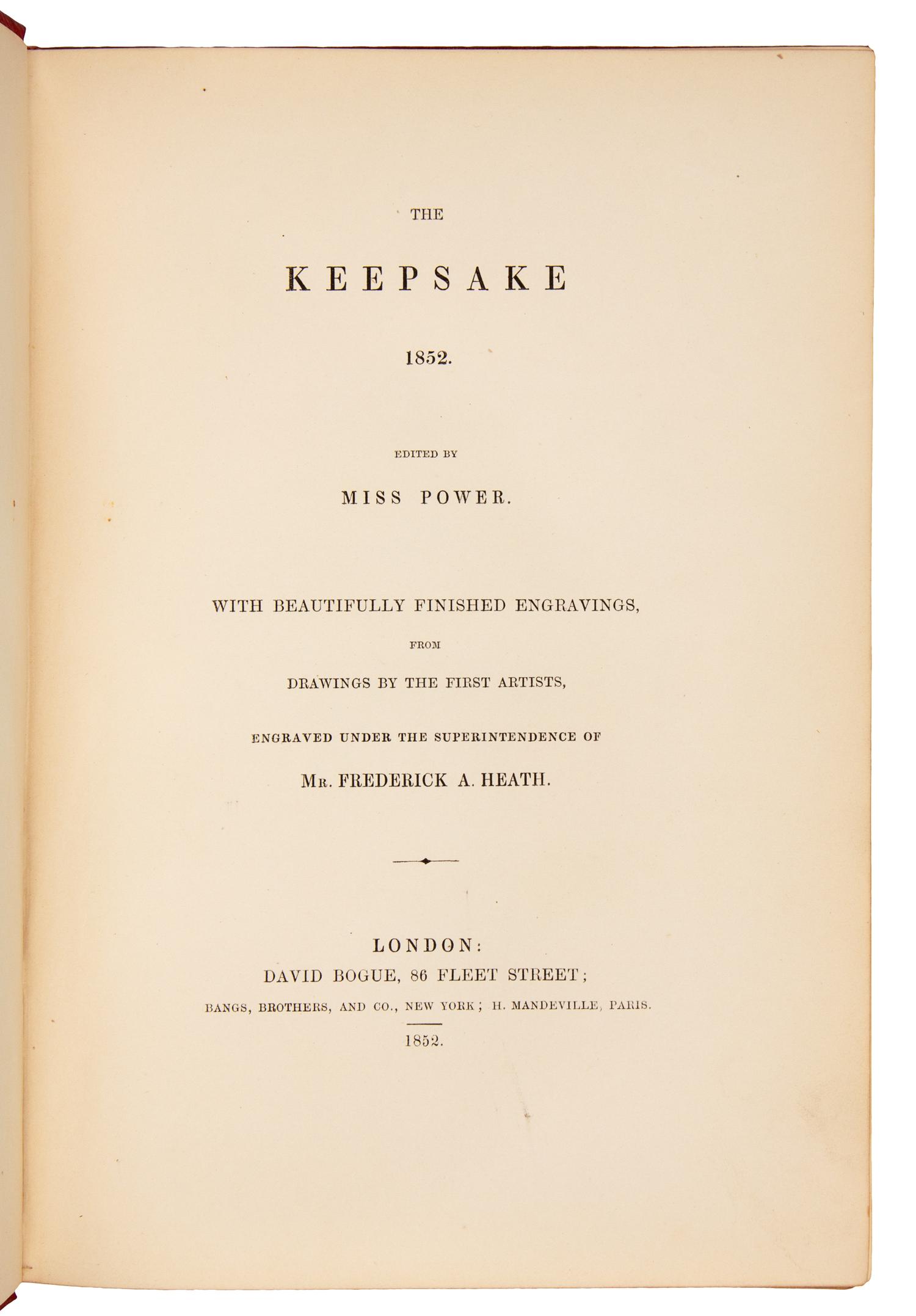 DICKENS, Charles (1812-1870). "To Be Read at Dusk." [ In: ] The Keepsake. Edited by Miss Power. London: David Bogue, 1852.