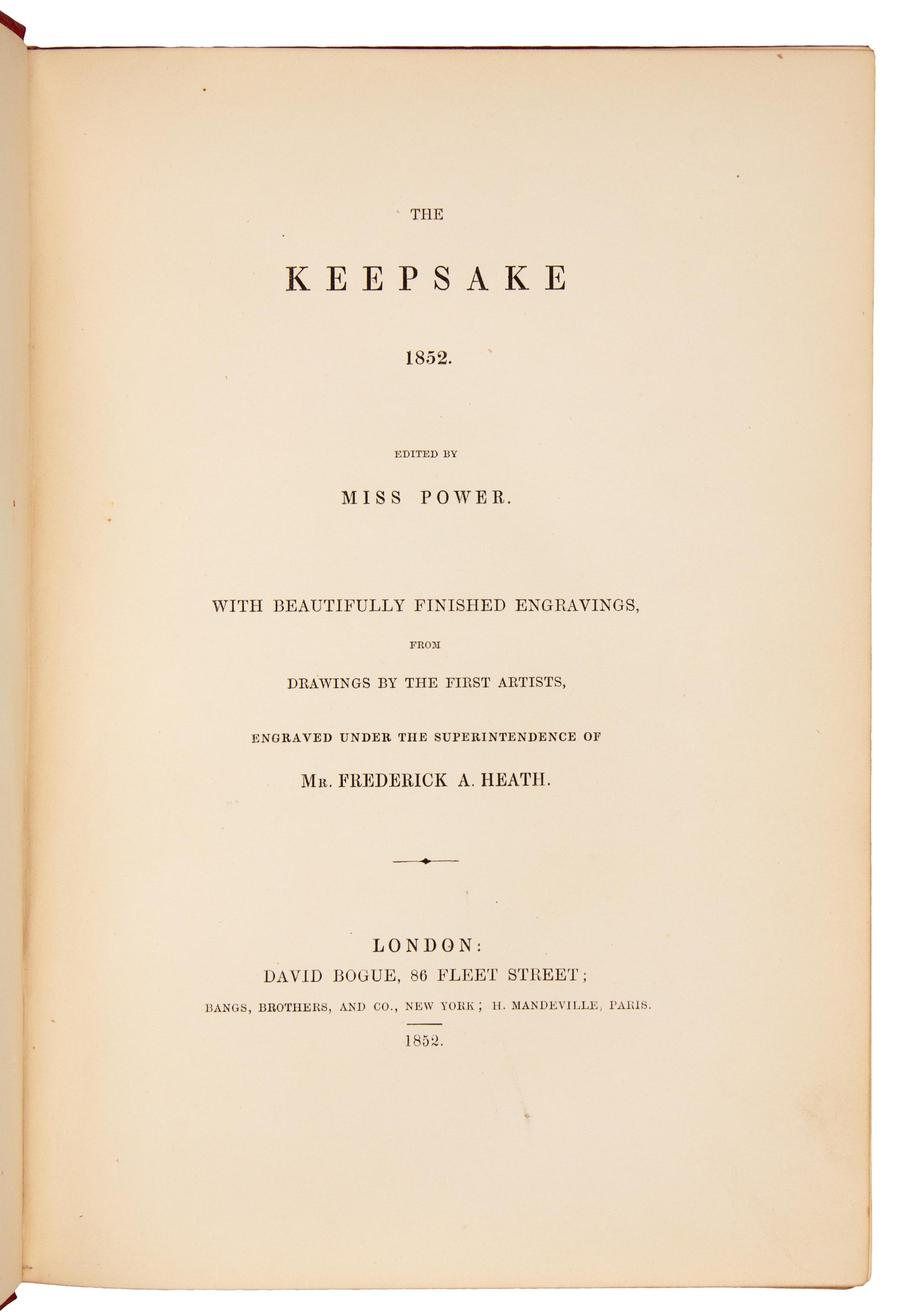 DICKENS, Charles (1812-1870). "To Be Read at Dusk." [ In: ] The Keepsake. Edited by Miss Power. London: David Bogue, 1852.