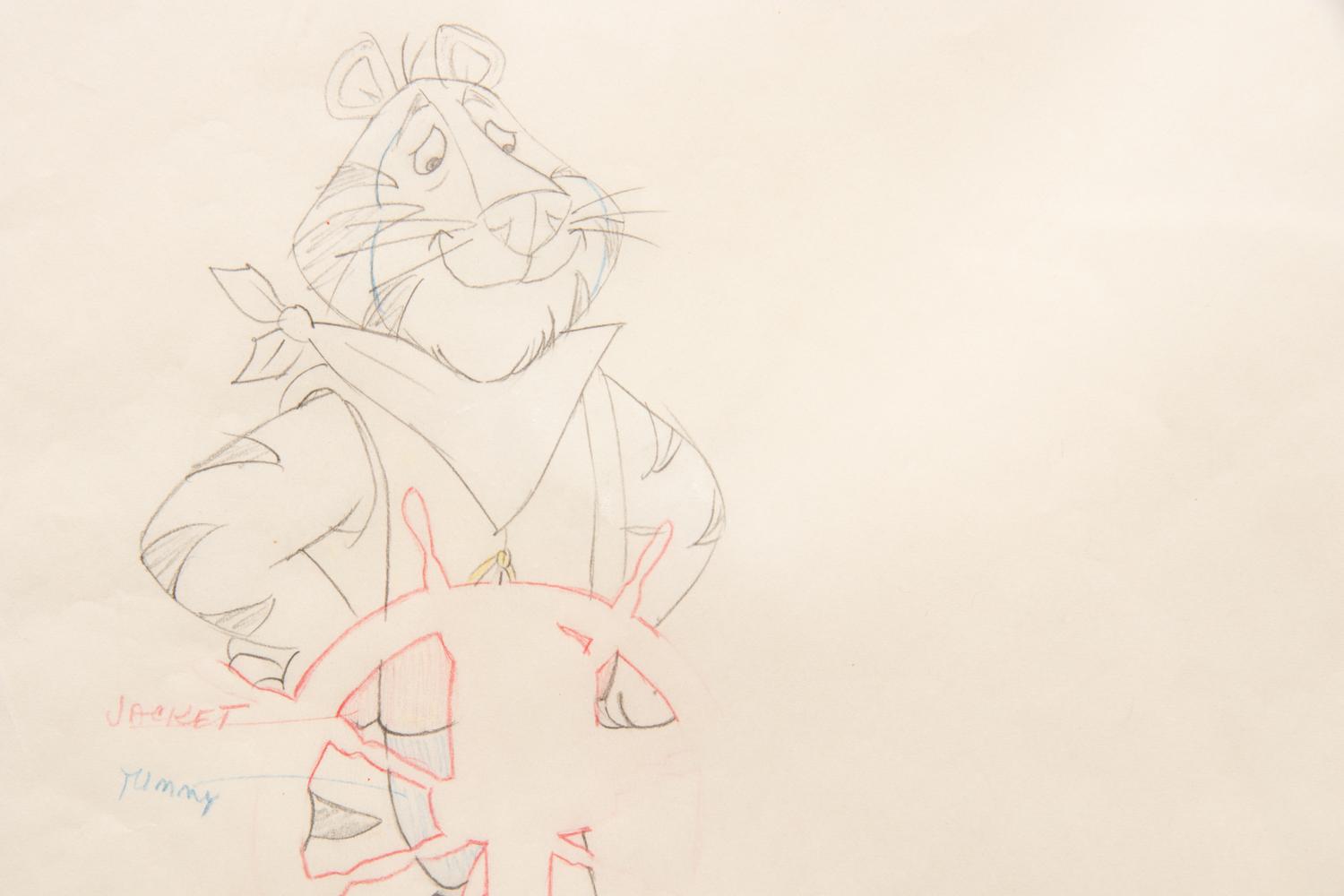 Kellogg’s Frosted Flakes Tony the Tiger TV Commercial Production Cel and Animation Drawing.