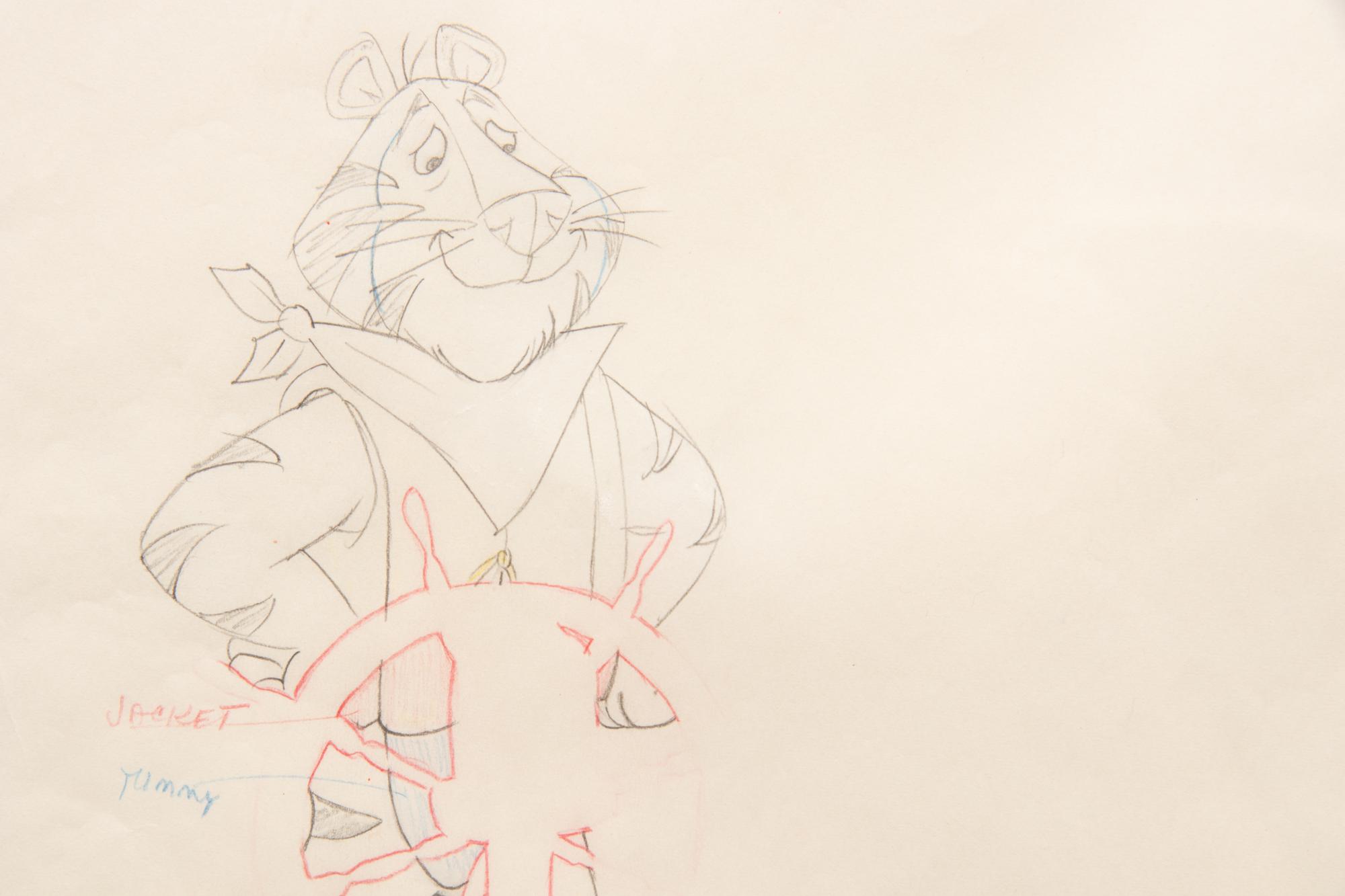 Kellogg’s Frosted Flakes Tony the Tiger TV Commercial Production Cel and Animation Drawing.